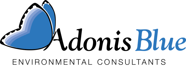 The logo for adonis blue environmental consulting